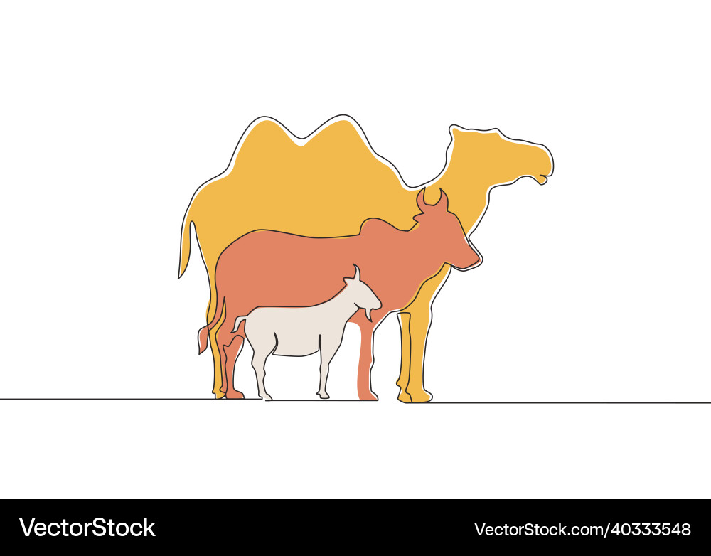 Single continuous line drawing of goat sheep Single continuous line drawing of goat sheep Vector Image