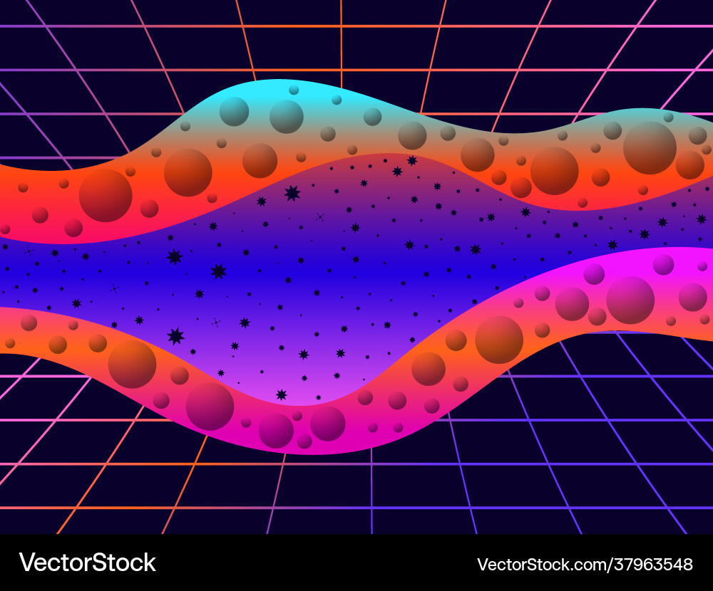 Synthwave pattern cyber space laser grid Vector Image