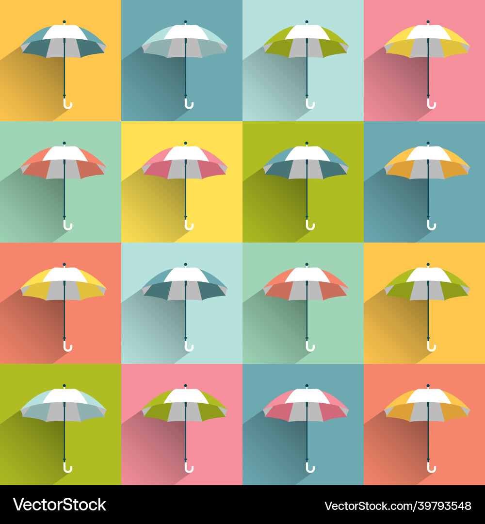 Umbrella pattern background color design vector image