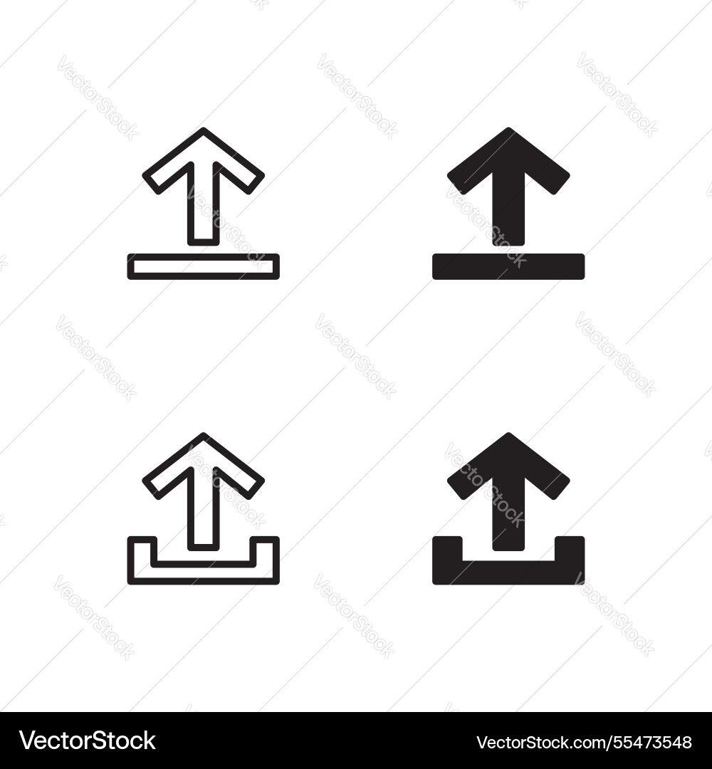 Upload icon set up arrow submit Upload icon set up arrow submit vector image