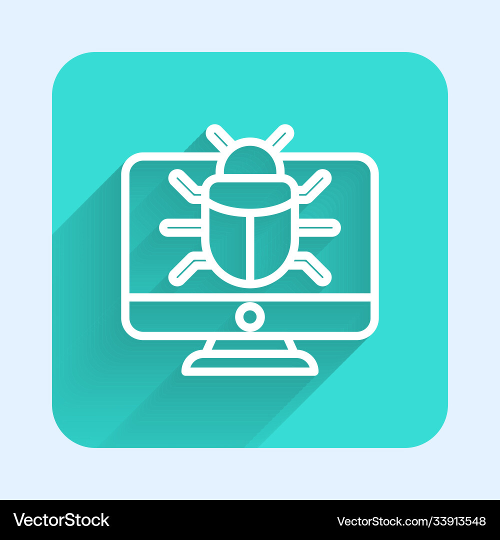 White line system bug on monitor icon isolated White line system bug on monitor icon isolated vector image