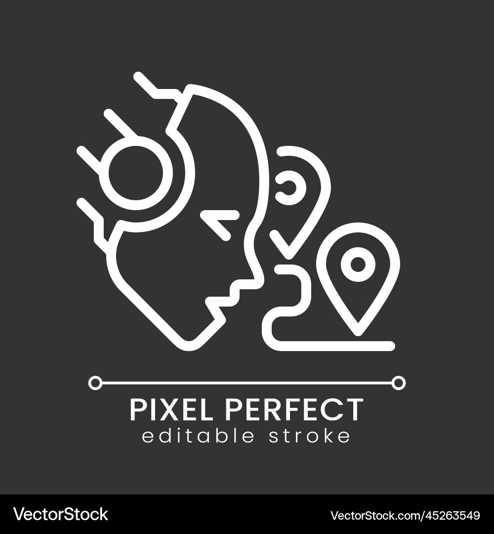 Ai guides pixel perfect white linear icon Ai guides pixel perfect white linear icon vector image