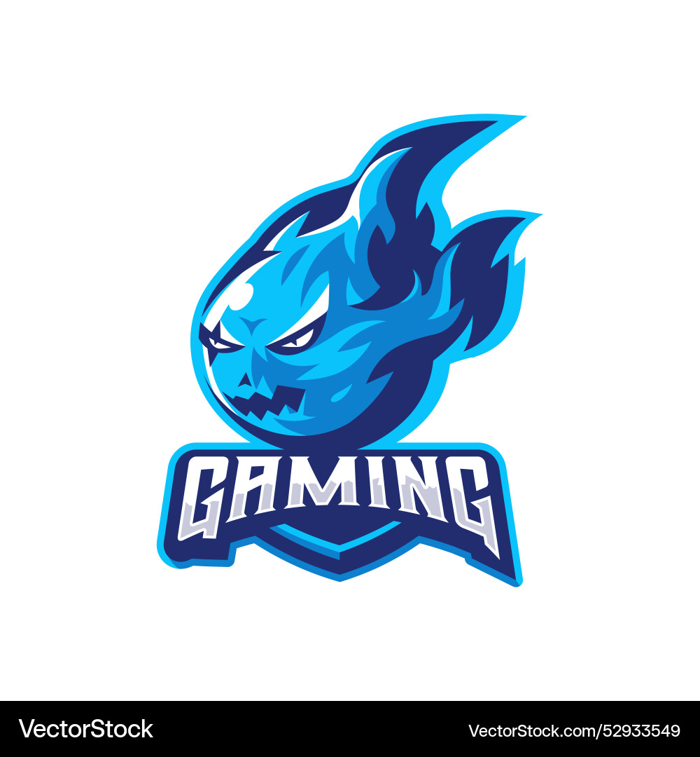 Blue fire flames mascot Blue fire flames mascot Vector Image