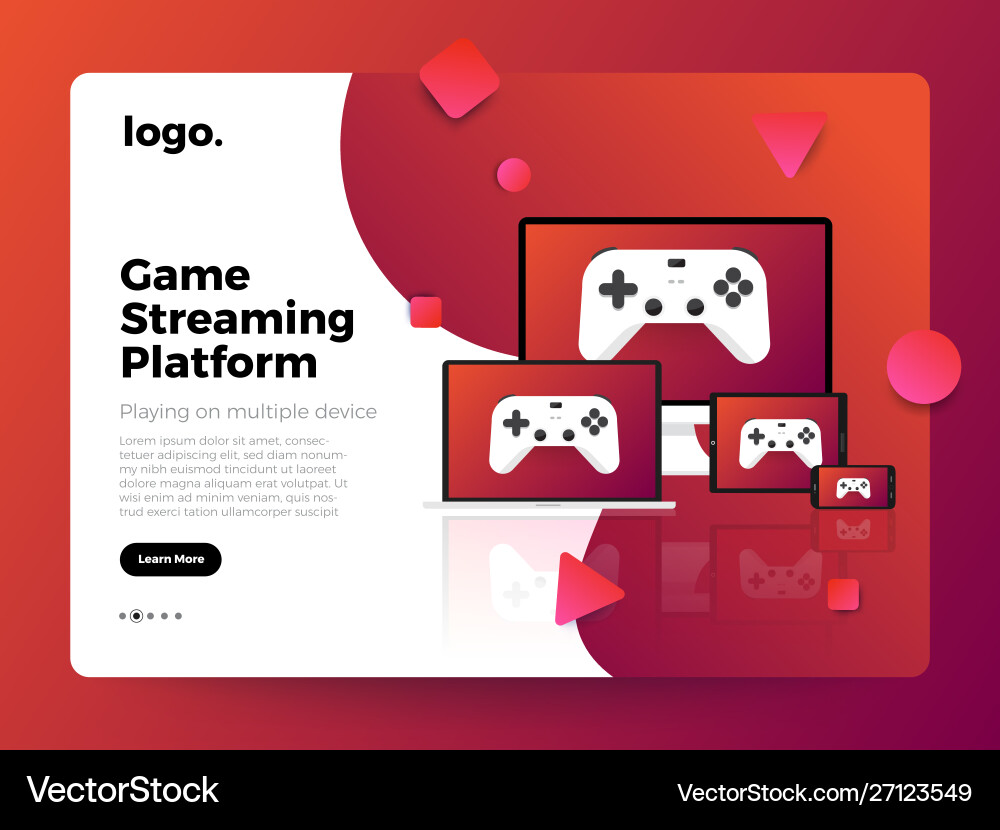 Concept game streaming platform Concept game streaming platform vector image