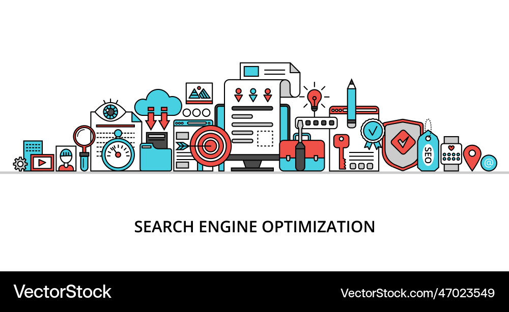 Concept of search engine optimization Concept of search engine optimization vector image
