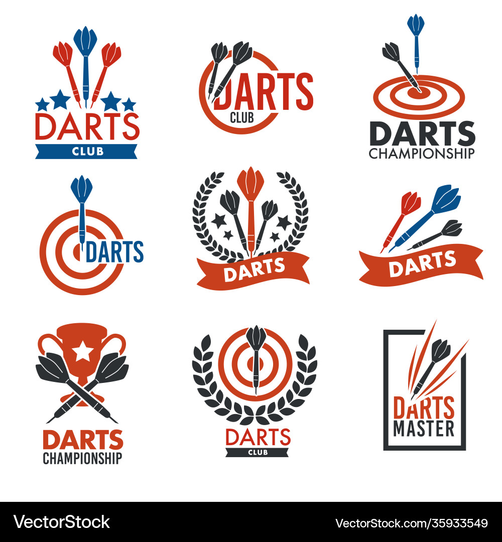 Darts game or professional sports dartboard score Darts game or professional sports dartboard score vector image