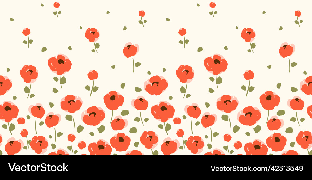 Floral seamless border design for paper Floral seamless border design for paper vector image