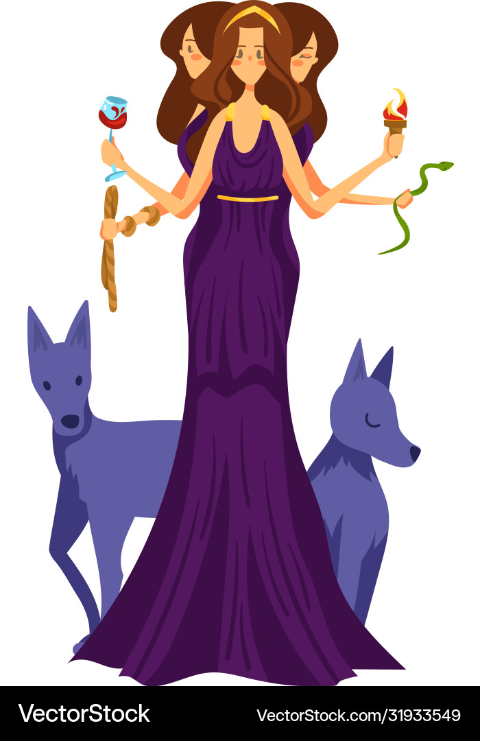 Greek Goddess with Dog Vector Image