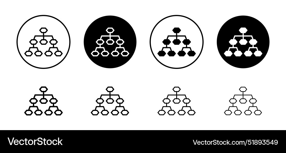 Hierarchical order icon set collection vector image