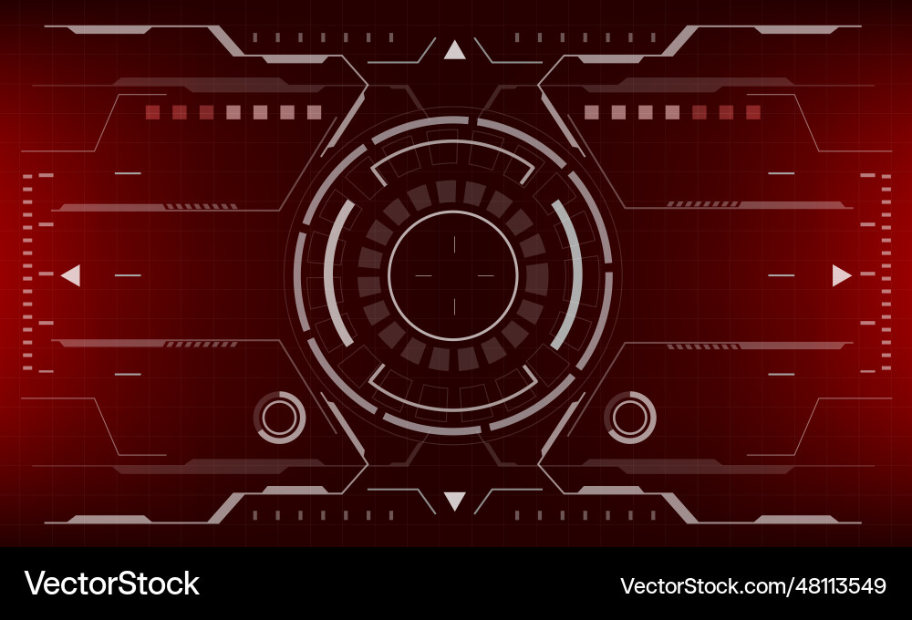 Hud sci-fi interface red screen view design Hud sci-fi interface red screen view design vector image