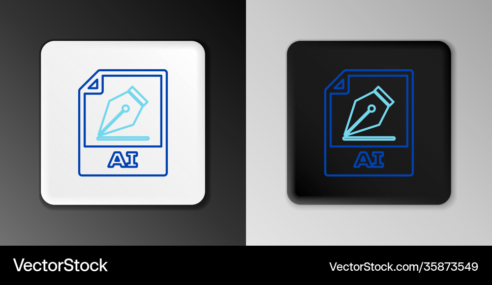 Line ai file document download button icon Line ai file document download button icon vector image