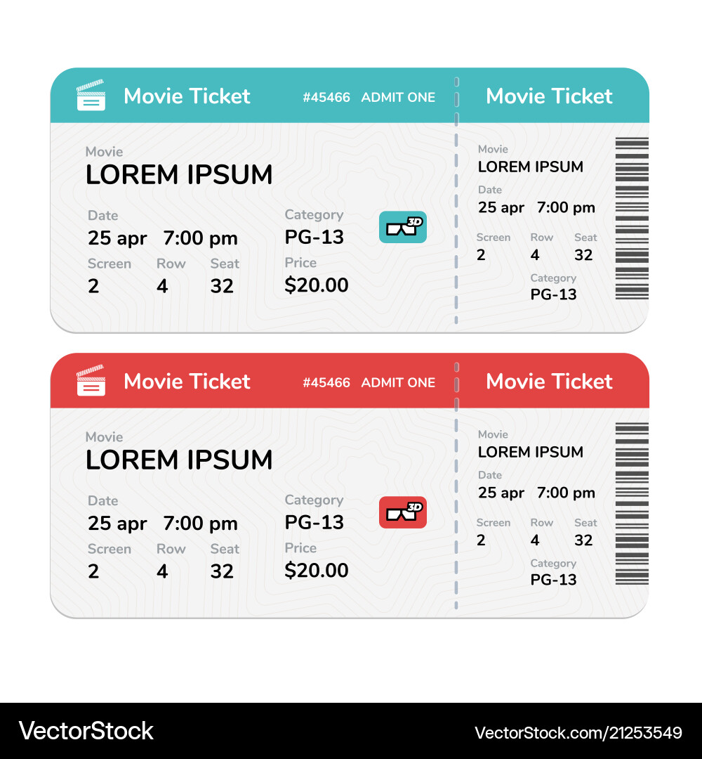 Modern Cinema Tickets Vector Image