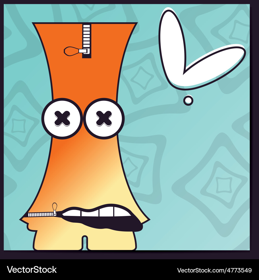 Monster with heart on abstract color background vector image