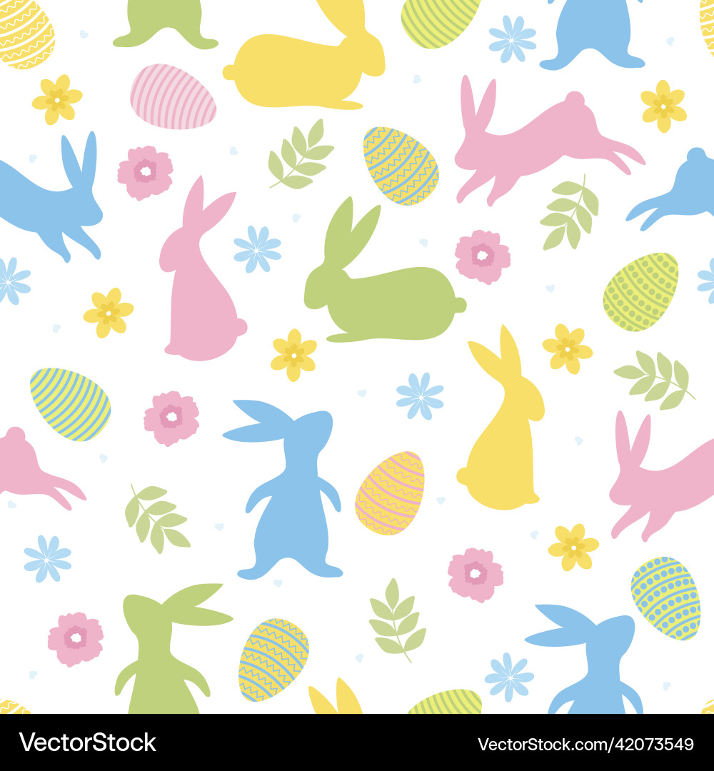 Oster nahtlose Muster bunte Kaninchen Blumen Oster nahtlose Muster bunte Kaninchen Blumen vektorbild