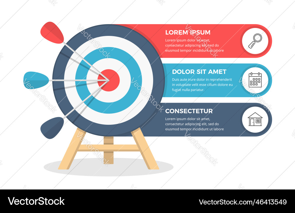 Red Target with 3 Elements vector image