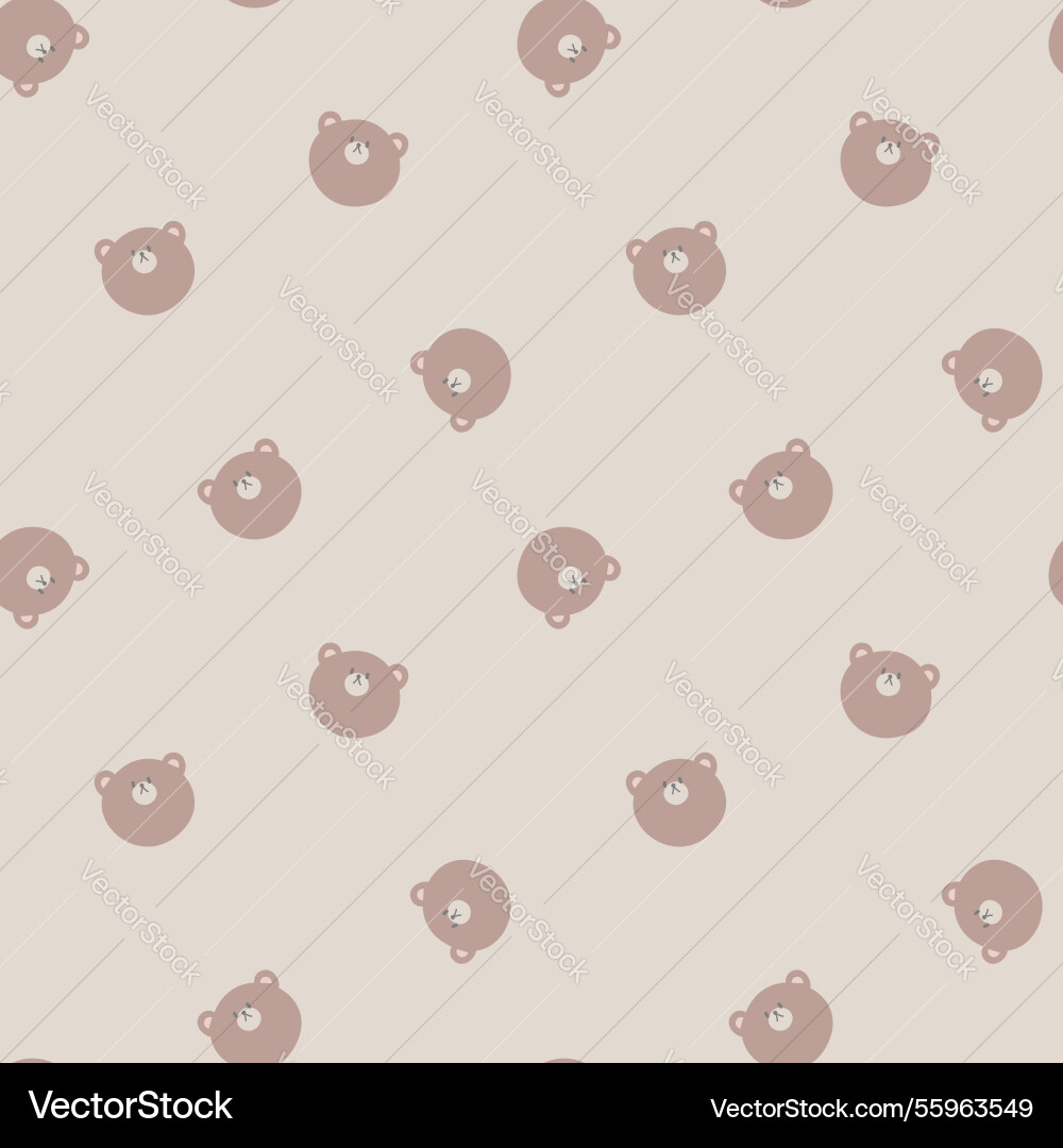 Seamless minimal bear repeat pattern vector image