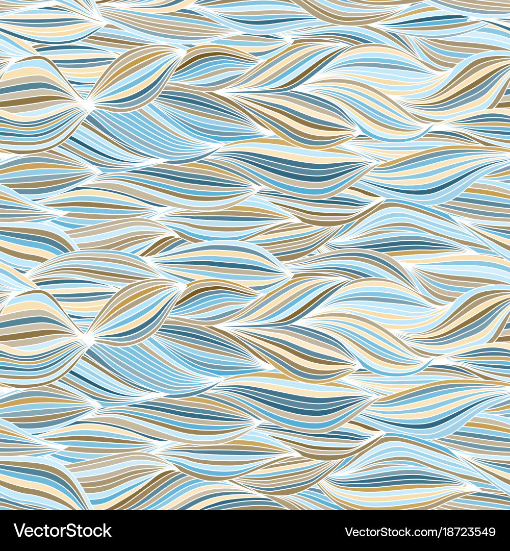 Seamless pattern with horizontal wave threads Vector Image