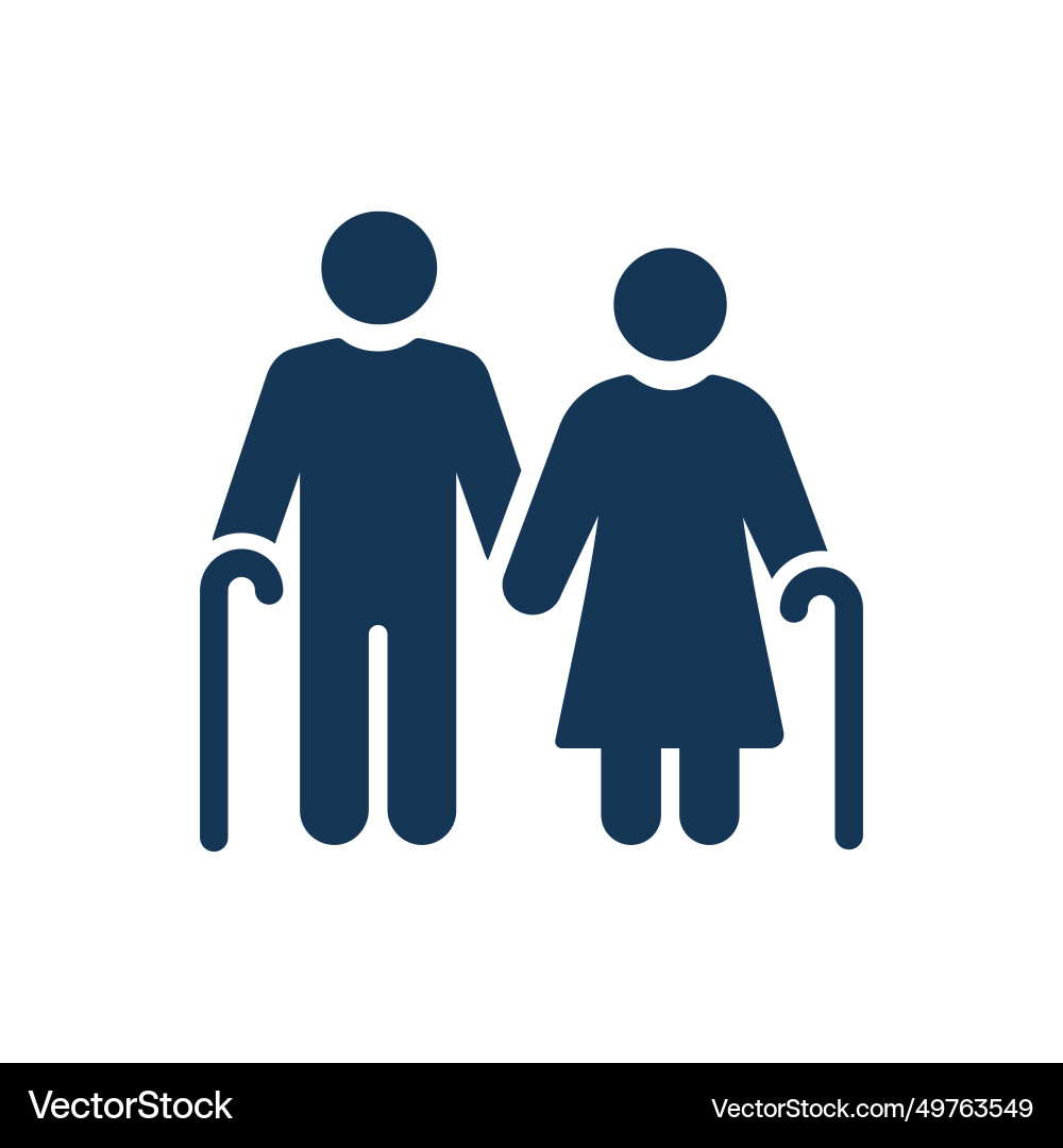 Senior Citizen Icon - Assistance Vector Image