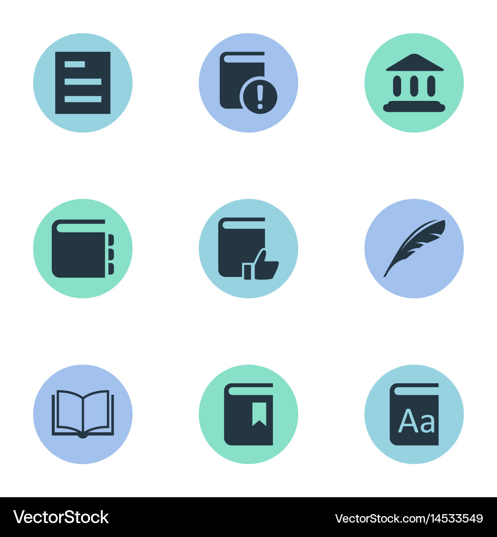 Set of simple knowledge icons vector image