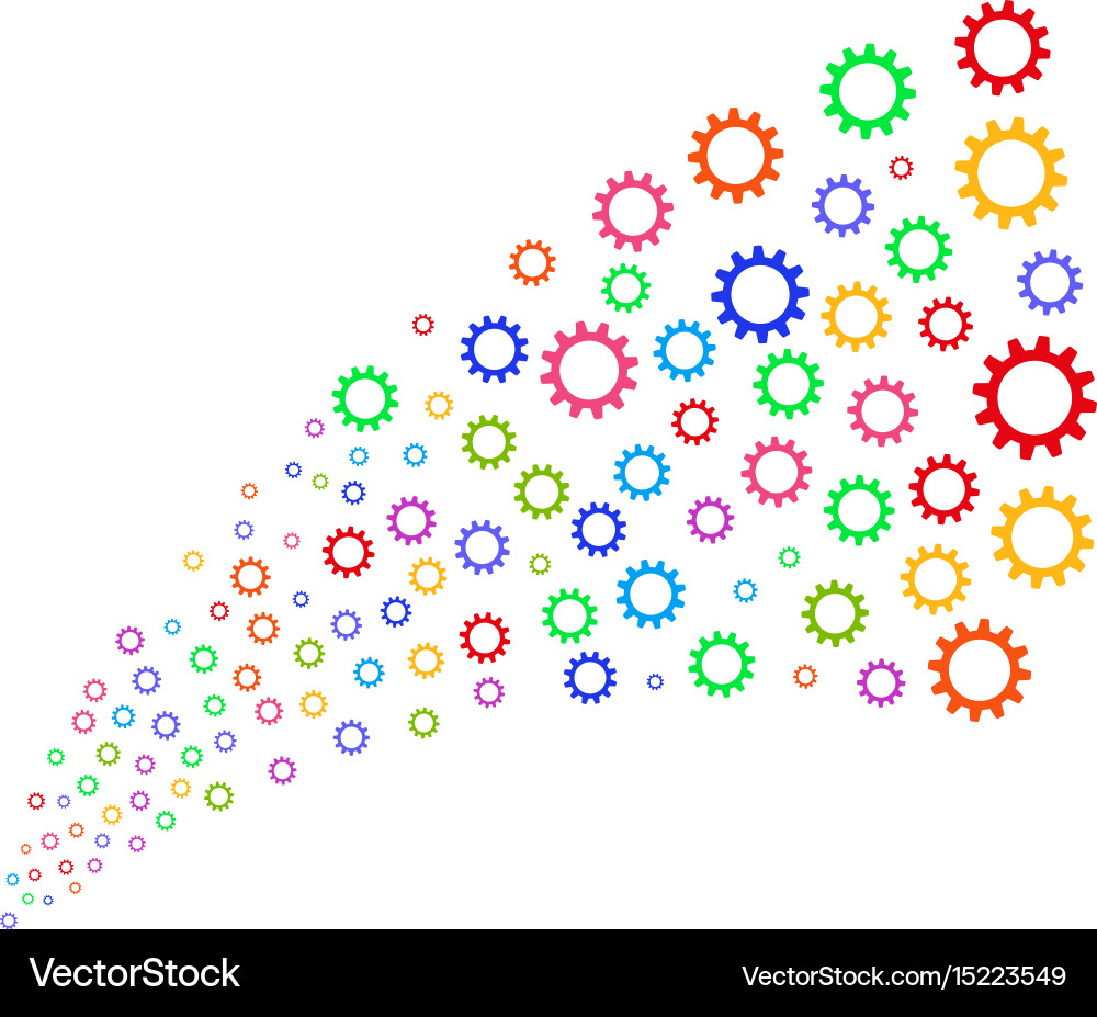 Source stream of cogwheel Vector Image