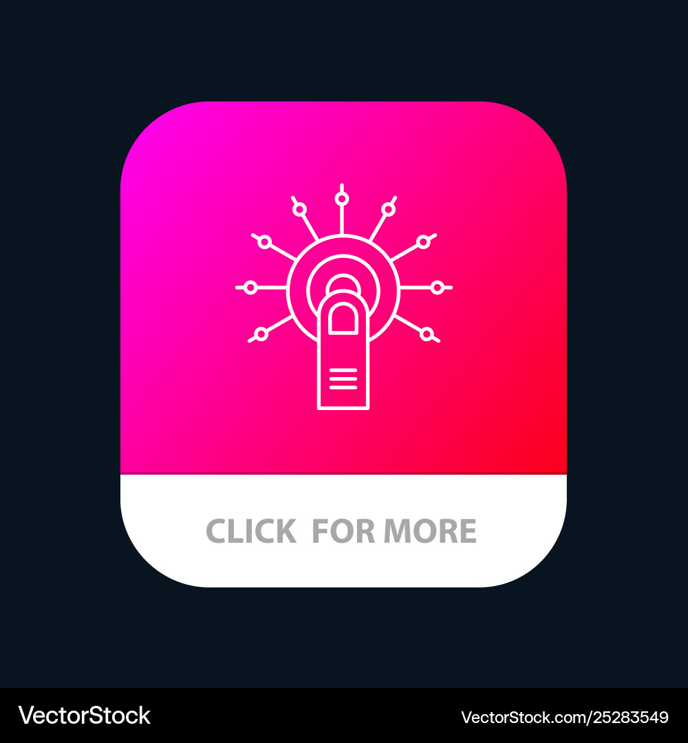 Touch click ok done here mobile app button Vector Image