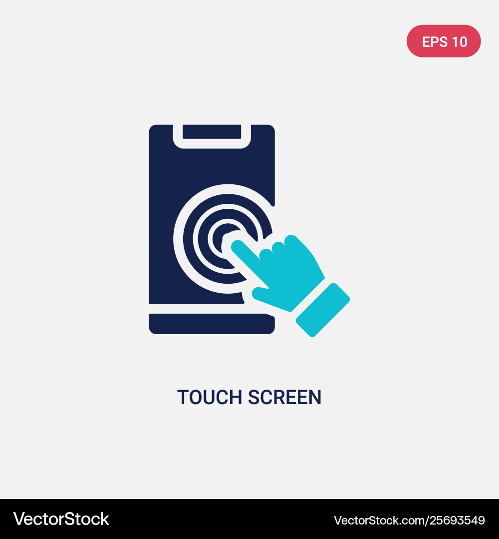 Two color touch screen icon from augmented Two color touch screen icon from augmented vector image