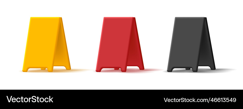 Warning folding board 3d icon set in different Warning folding board 3d icon set in different vector image