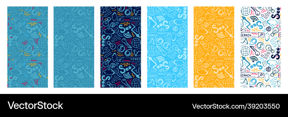 A set of seamless patterns different colors Vector Image