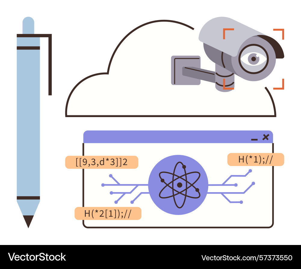Data security monitoring with cloud storage Data security monitoring with cloud storage vector image