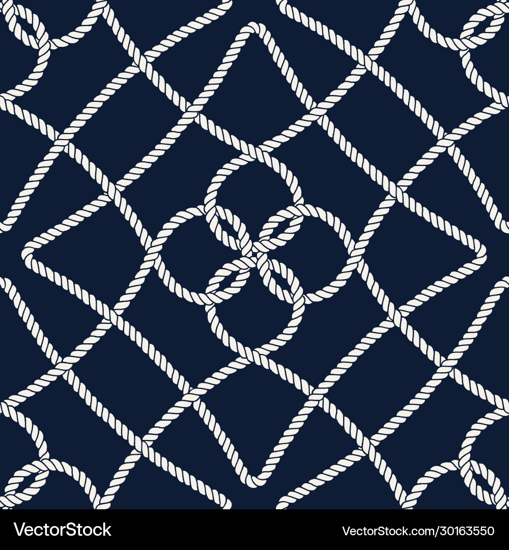 Endless nautical rope pattern hand drawn Endless nautical rope pattern hand drawn vector image