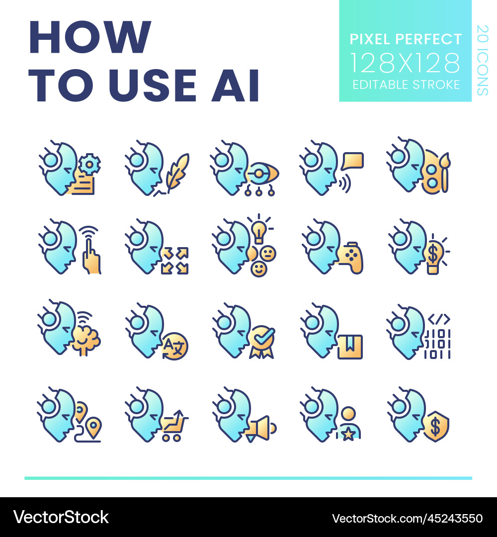 How to use ai big pixel perfect color gradient How to use ai big pixel perfect color gradient vector image