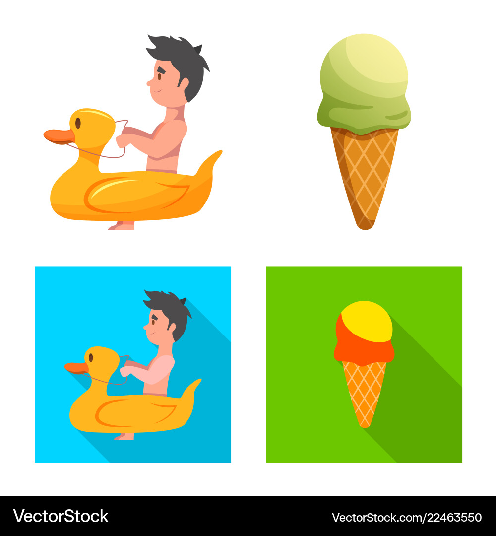 Isolated object of pool and swimming icon set vector image