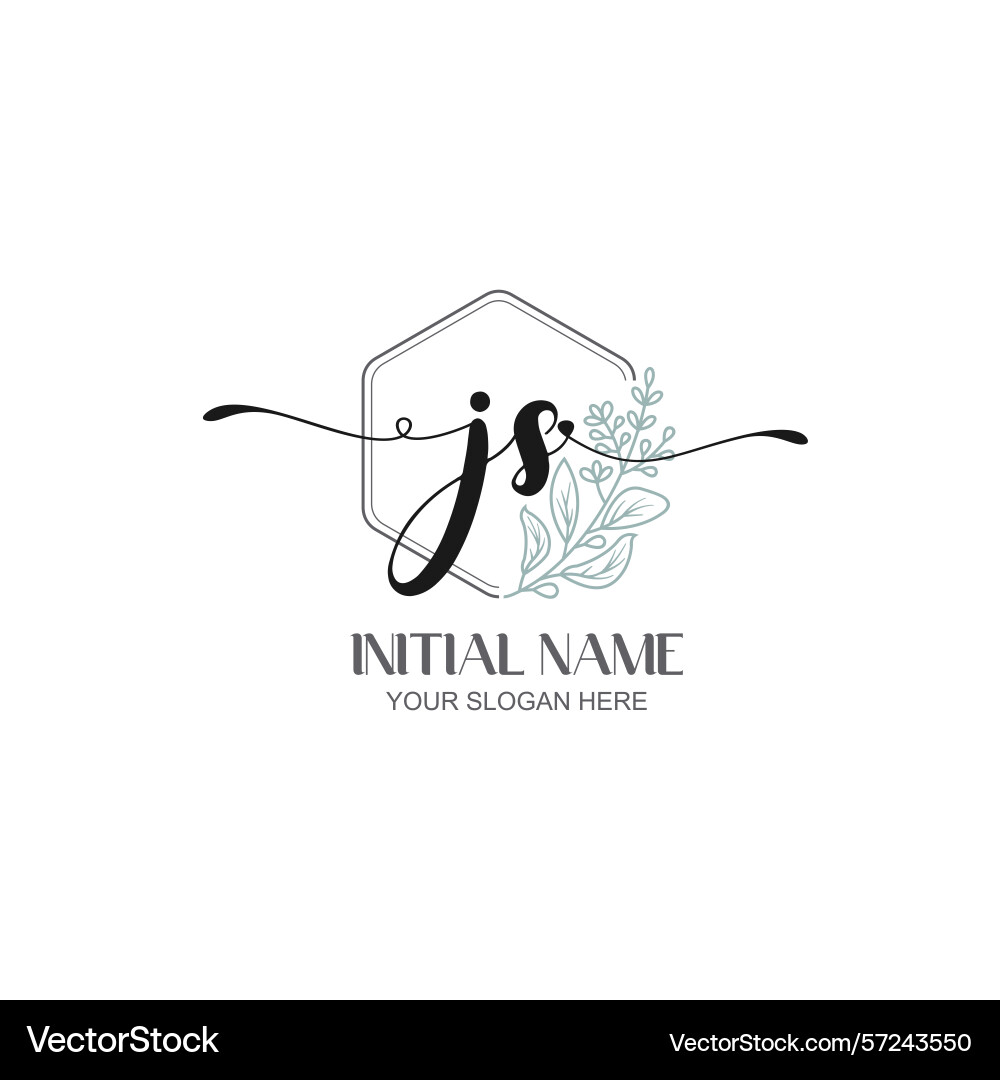Modern botanical js initial logo collection Modern botanical js initial logo collection Vector Image