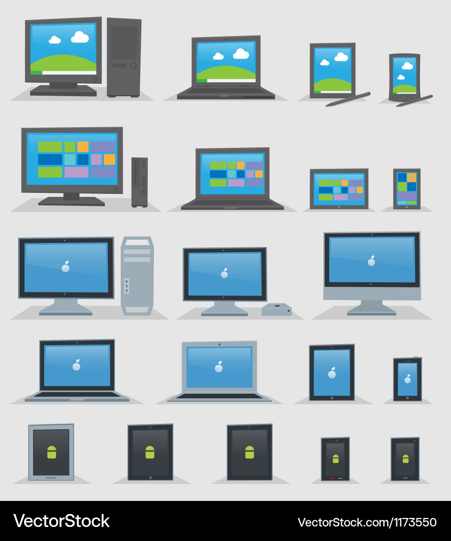 Modern Computer Devices Vector Image