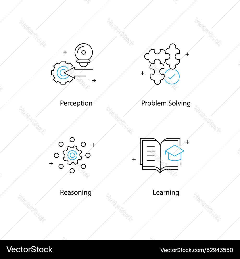 Neural networks and ai components icons data Vector Image