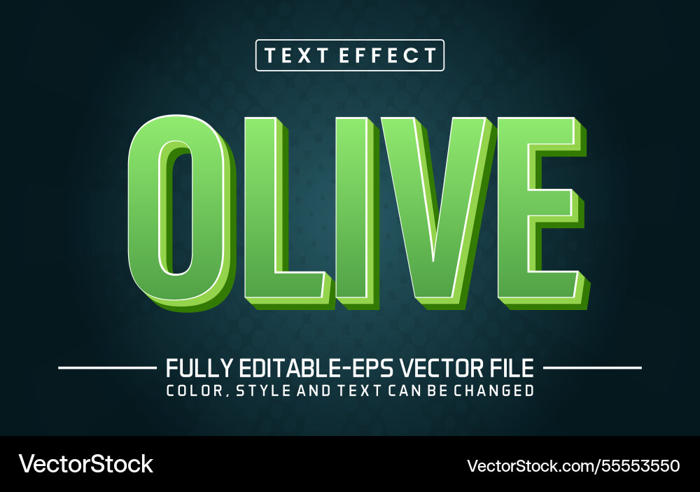 Olive font text effect editable Vector Image