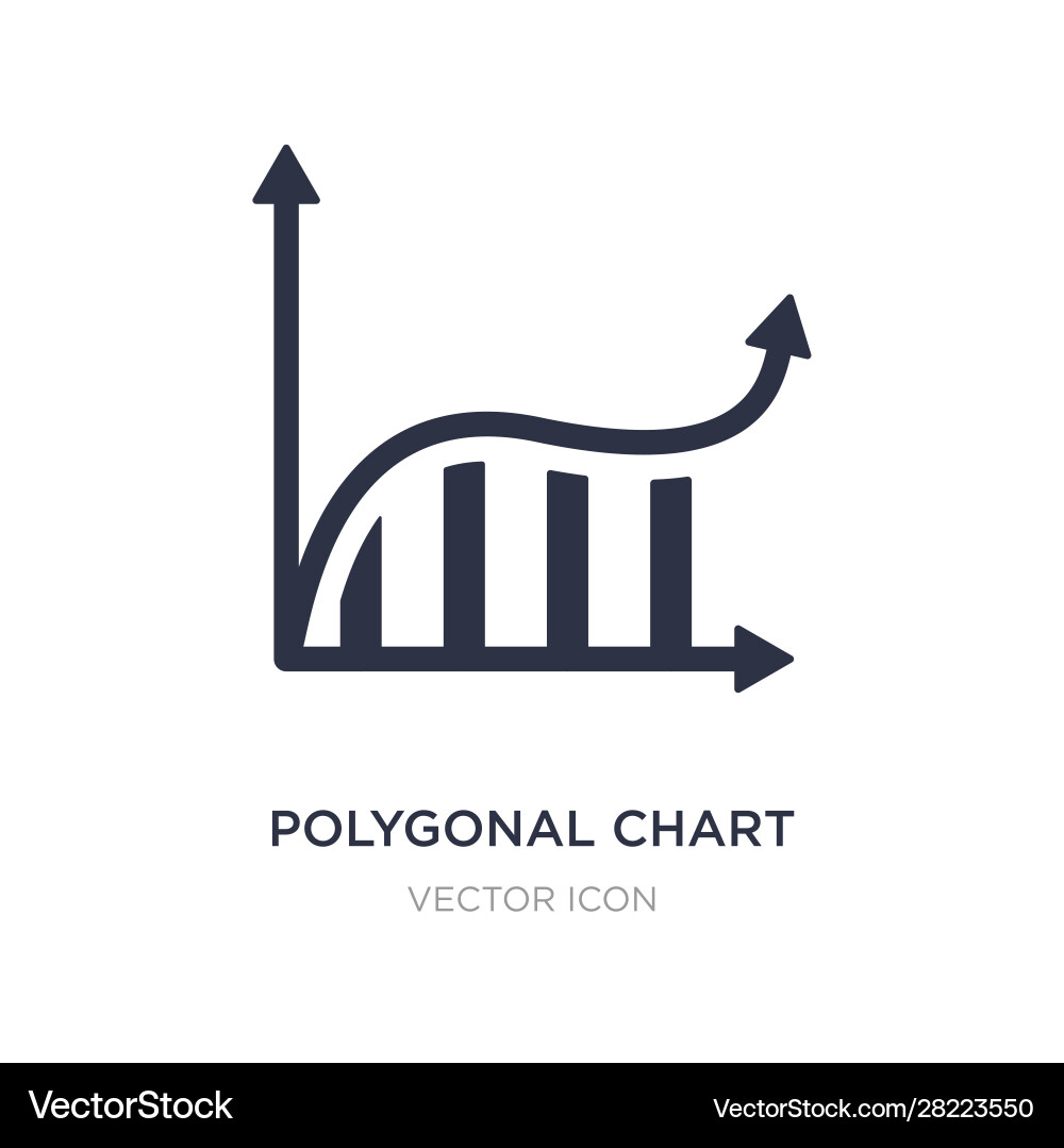 Polygonal chart icon on white background simple Polygonal chart icon on white background simple vector image