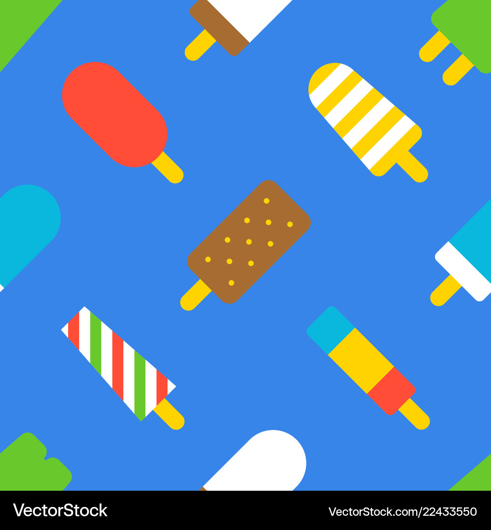 Popsicle ice cream seamless pattern flat design vector image