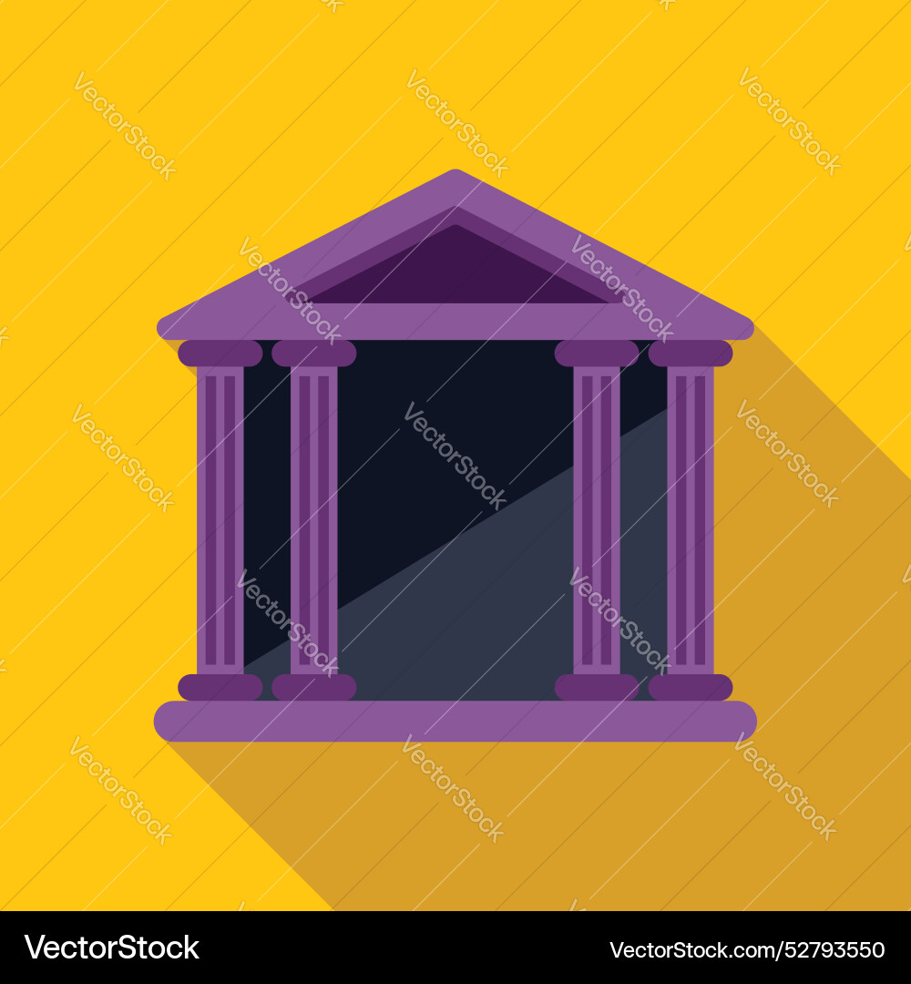 Purple ancient building with columns is standing Purple ancient building with columns is standing vector image