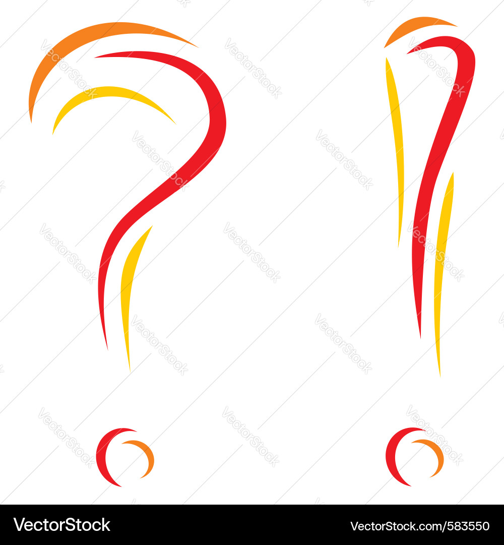Question and interjection Vector Image