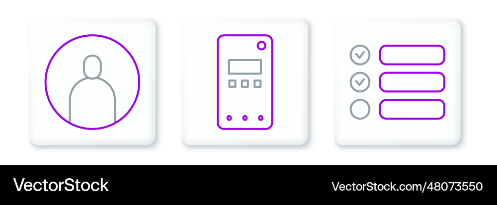 Set line task list create account screen Set line task list create account screen vector image