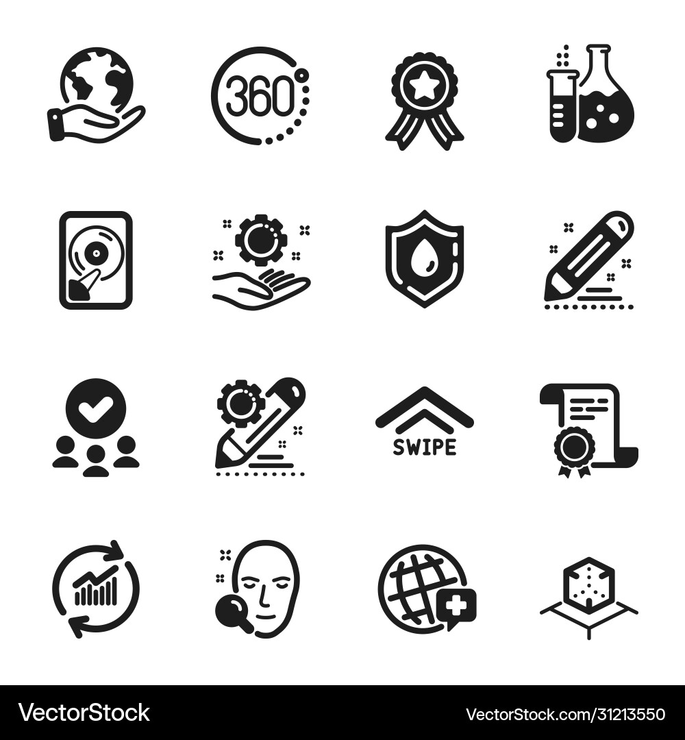 Set science icons such as update data world Set science icons such as update data world vector image