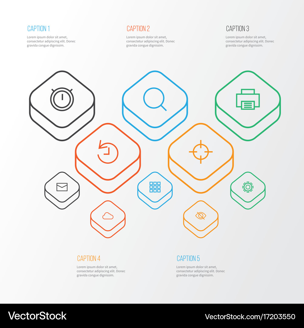 User outline icons set collection of mail hide vector image