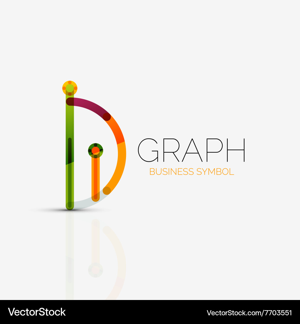 Abstract logo idea linear chart or graph vector image