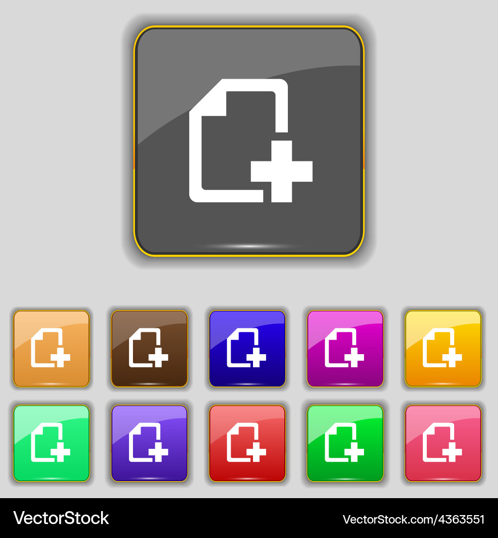 Add file document icon sign set with eleven vector image