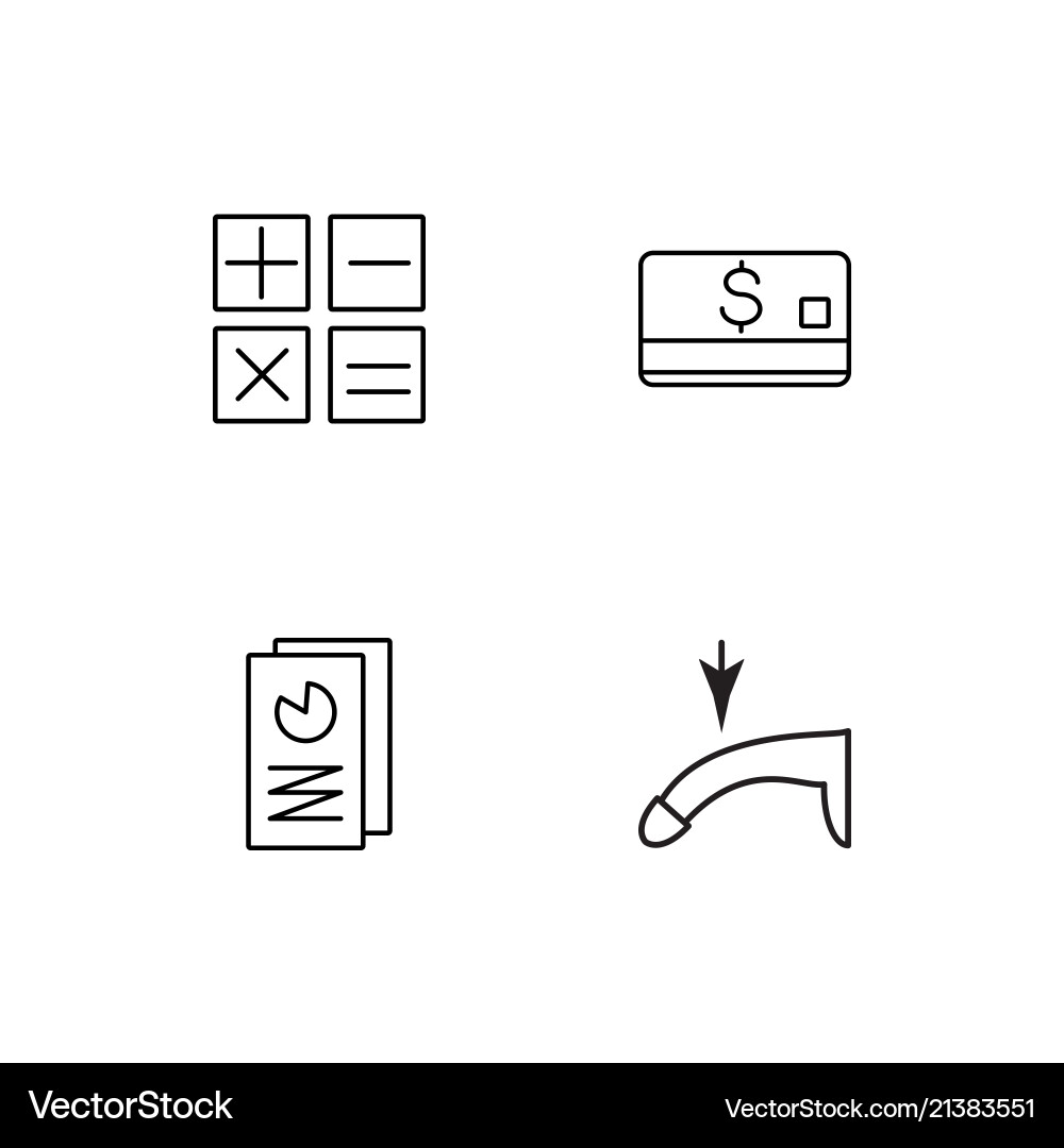 Banking linear icons set simple outline Vector Image