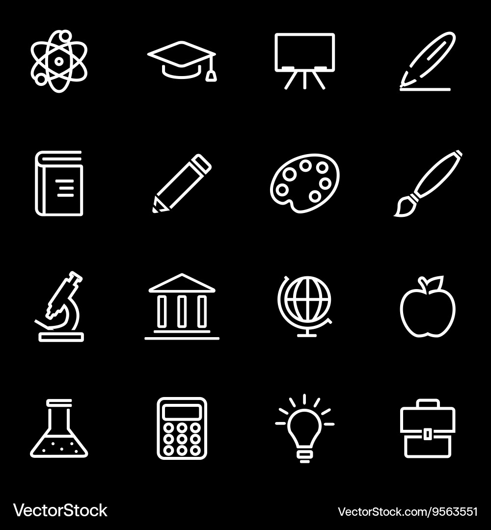 Bildungslinie Icons - Lernset Vektorbild