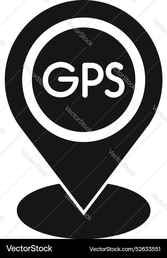Black gps pointer icon showing location tracking Vector Image