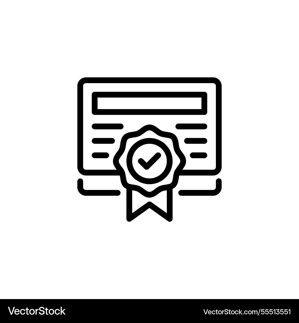 Certification line icon linear style sign Certification line icon linear style sign vector image