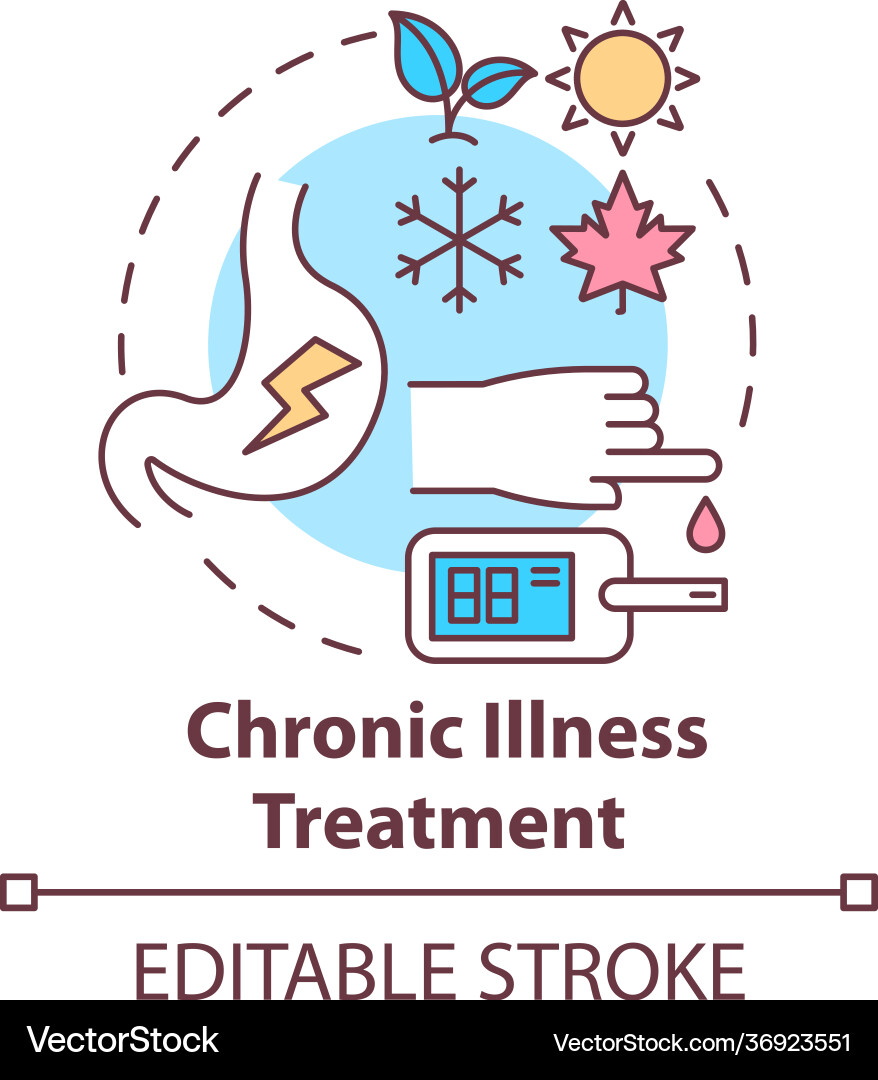 Chronic illness treatment concept icon Chronic illness treatment concept icon vector image